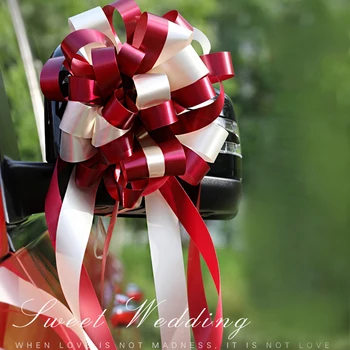 

10pcs/set DIY Pull Bow Ribbons Wedding Birthday Party Decor Gift Packing Romantic Home Car Decor Pull Flower Ribbons A