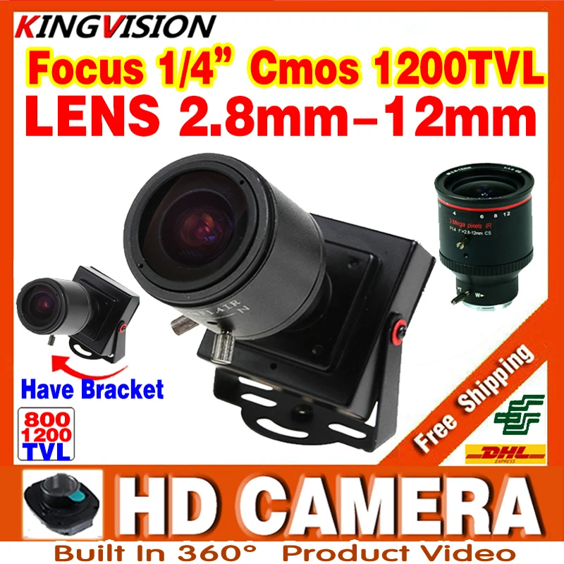 New Product Mini Manual focusing 2 8m 12mm 1200TVL Djustable Lens Color Video HD CCTV Security