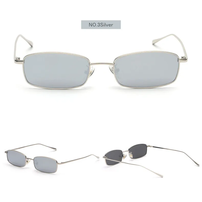 YOOSKE Винтажные Солнцезащитные очки для мужчин и женщин, брендовые дизайнерские прямоугольные металлические солнцезащитные очки, женские маленькие ретро очки, UV400
