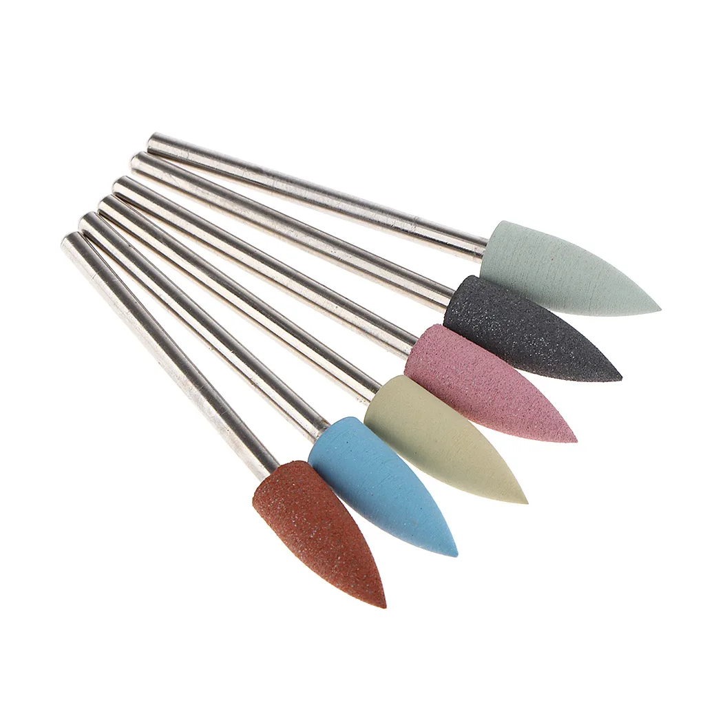 Cuticle Nail Drill Bits Set 6PCS Silicon Carbide Nail Files Bit Manicure Pedicure 3/32 inches