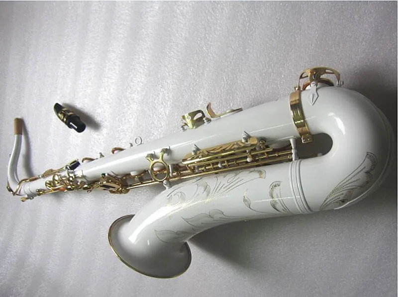 

Tenor saxophone Musical Instrument Tenor Tune Saxophone B Flat Brass Tube White Lacquer Surface Saxophone With Mouthpiece gifts