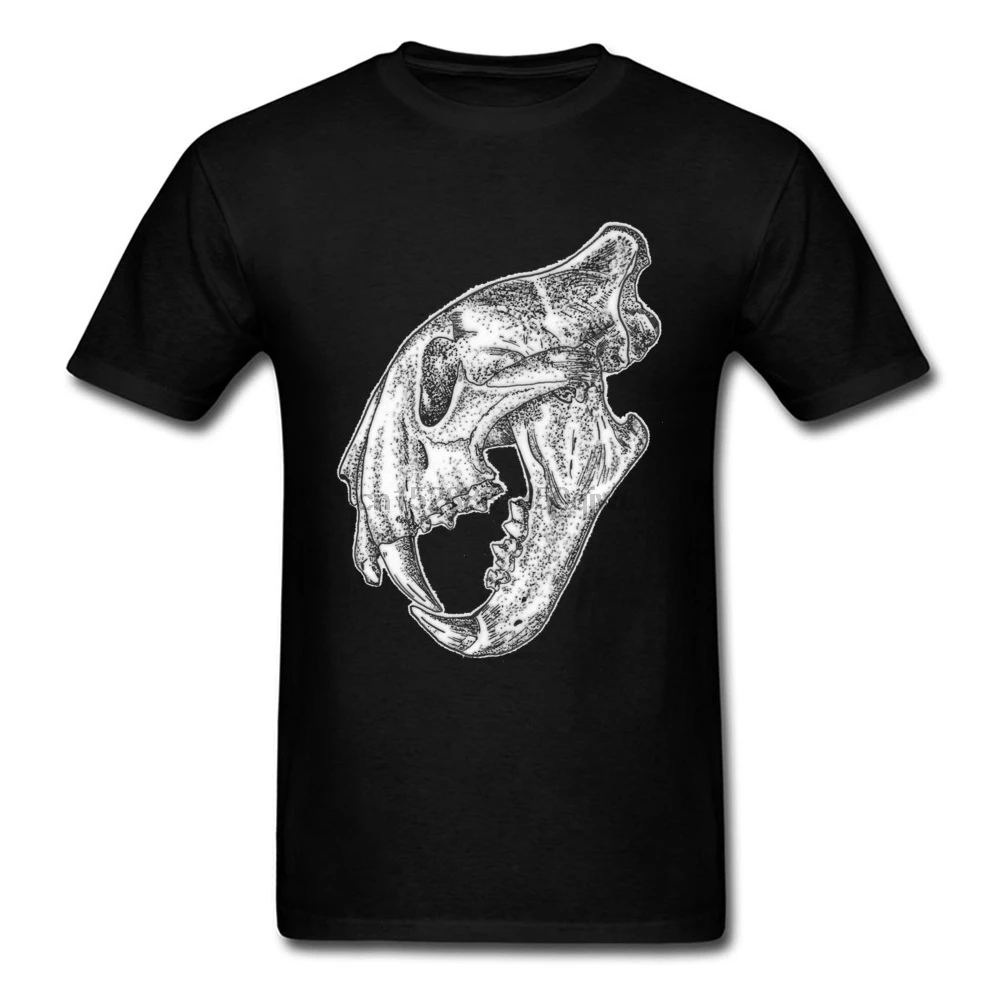 Casual Brand Tiger Skull T-Shirt Fitted Short Sleeved Clothing Round Collar Tops Tees Pure Cotton Men Hip Hop Tee Shirts 2019 | Мужская