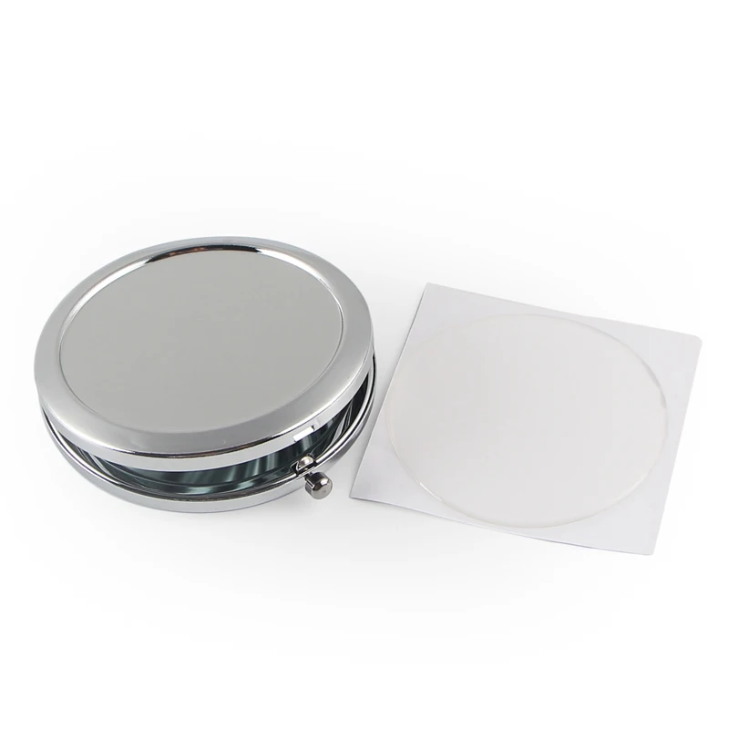 Round Mirror Compact Blank Plain Silver Colour For DIY gift mirror1 (2) - 