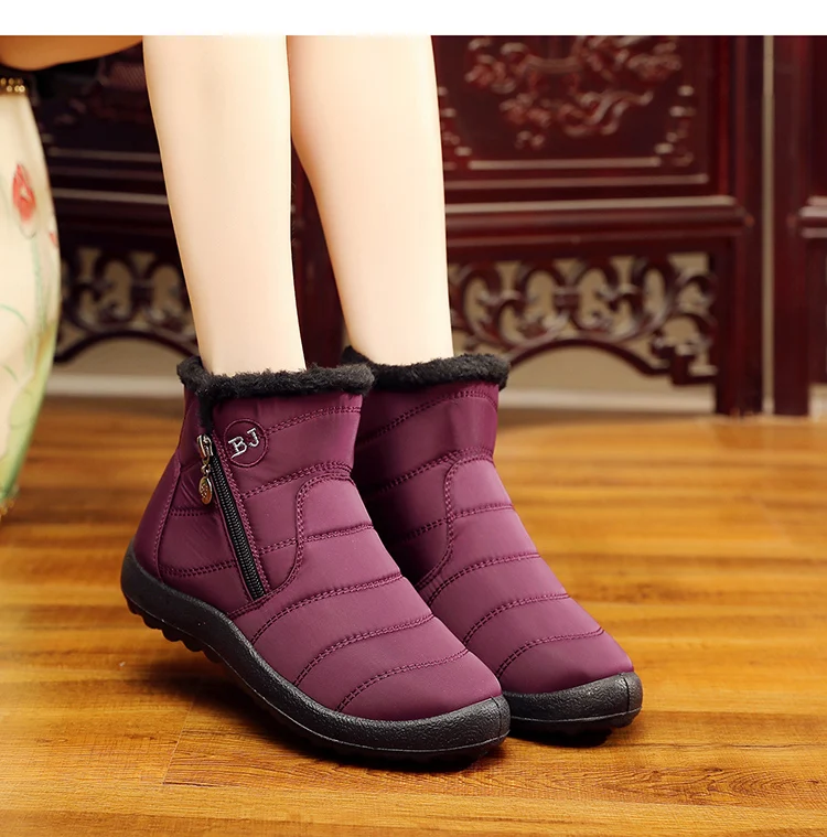 Women Boots Fashion Women Winter Shoes Warm Shoes Woman Side zipper Ladies Snow Boots Winter Boots Ankle Botas Mujer