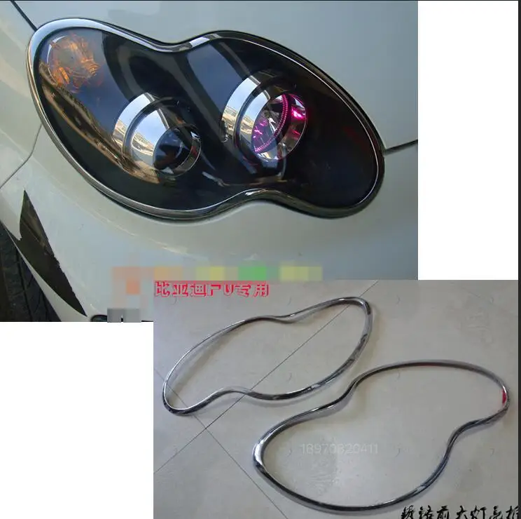 

car-styling cas for BYD F0 2010-2014 Fast shipping Car front head Light lamp hood Molding frame stick ABS Chrome cover trim