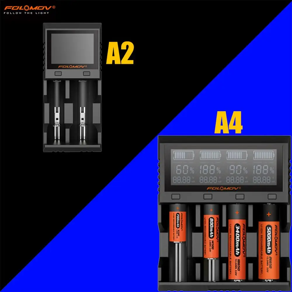 Folomov A2/folomov A4 Интеллектуальное Быстрое Зарядное устройство Li-ion/LifePO4, NiMH/NiCd Зарядное устройство