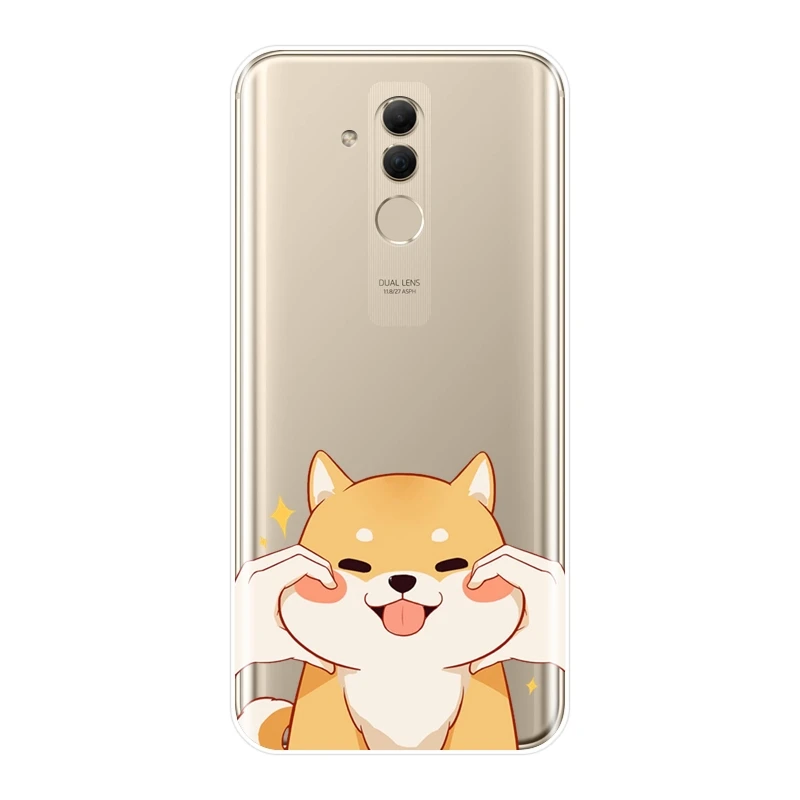 Симпатичный чехол для Huawei Mate 9 10 20 Pro с изображением Сиба ину собаки мягкий