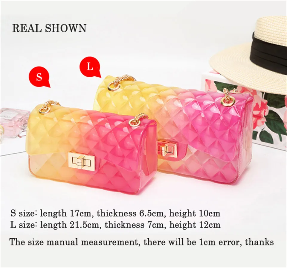 alta qualidade transparente xadrez jelly chian crossbody
