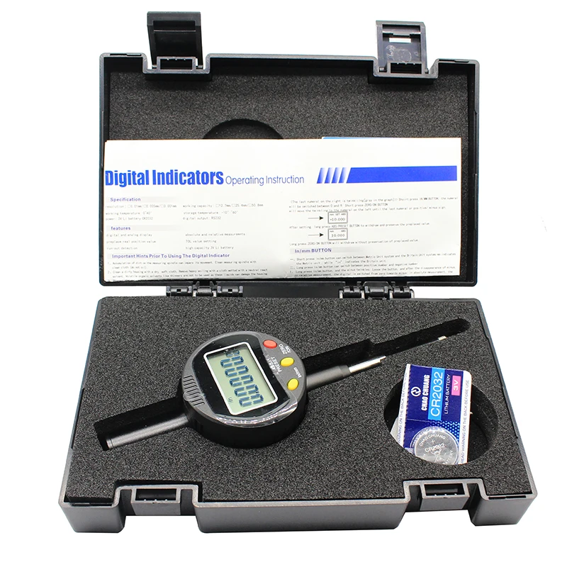 

1PC High-Precision digital Indicators 0-25.4x0.001mm Digital Display Percentile ratio Dial Indicator Range 0-25.4mm
