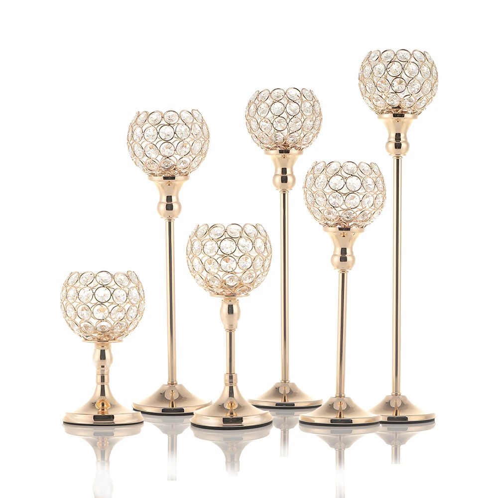 Crystal Candlesticks Candle Holders Wedding Home Table Centerpieces Decoration