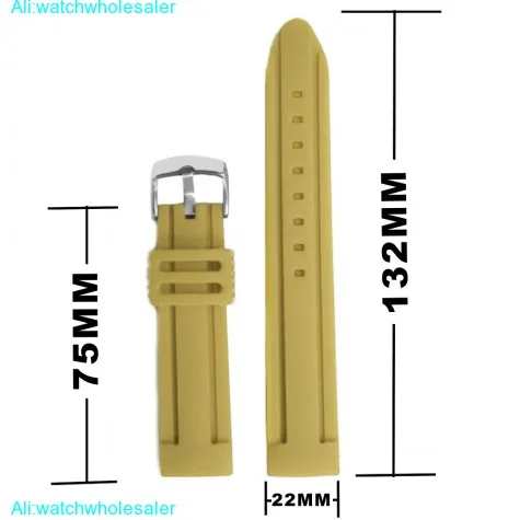 22mm Camel Brown Silicone Jelly Rubber Ladies Men Watch Band Straps WB1072K22JB