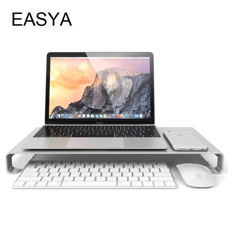 EASYA Multifunctional Desktop Laptop Stand Aluminum Alloy Monitor Holder Cooling Stand Housing Saving Space for iMac MacBook