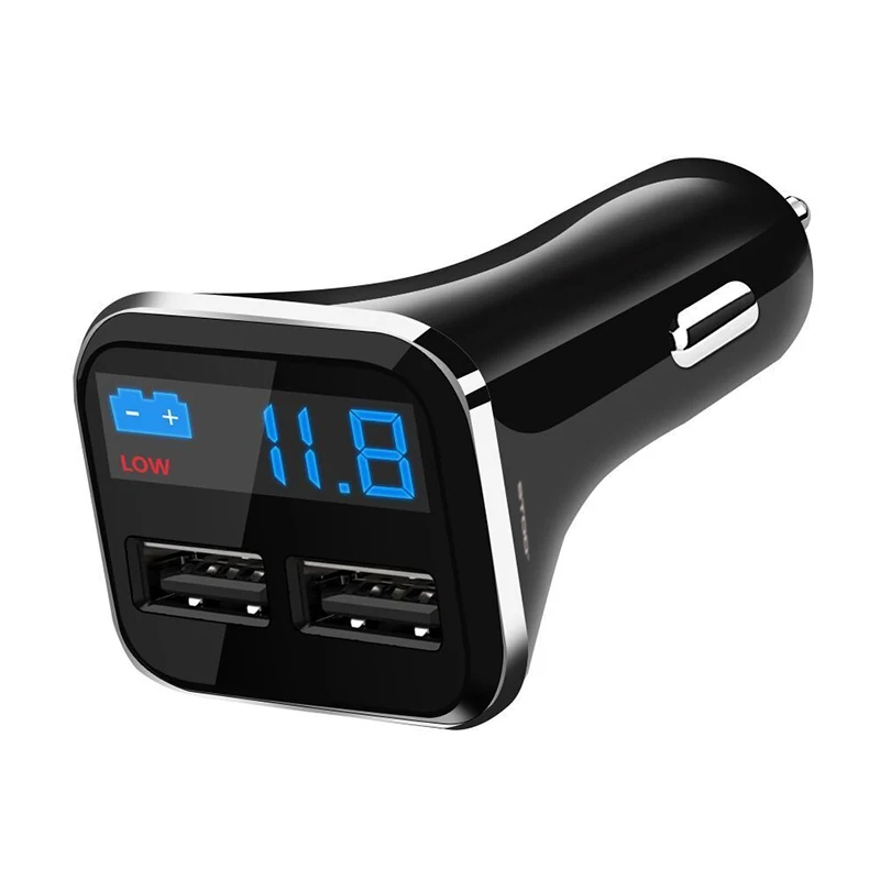 STOD المزدوج USB شاحن سيارة 2 ميناء 4.8A شاشة LED بطارية الجهد رصد لفون 5 5 S 6 6 S 7 باد سامسونج هواوي مي محول