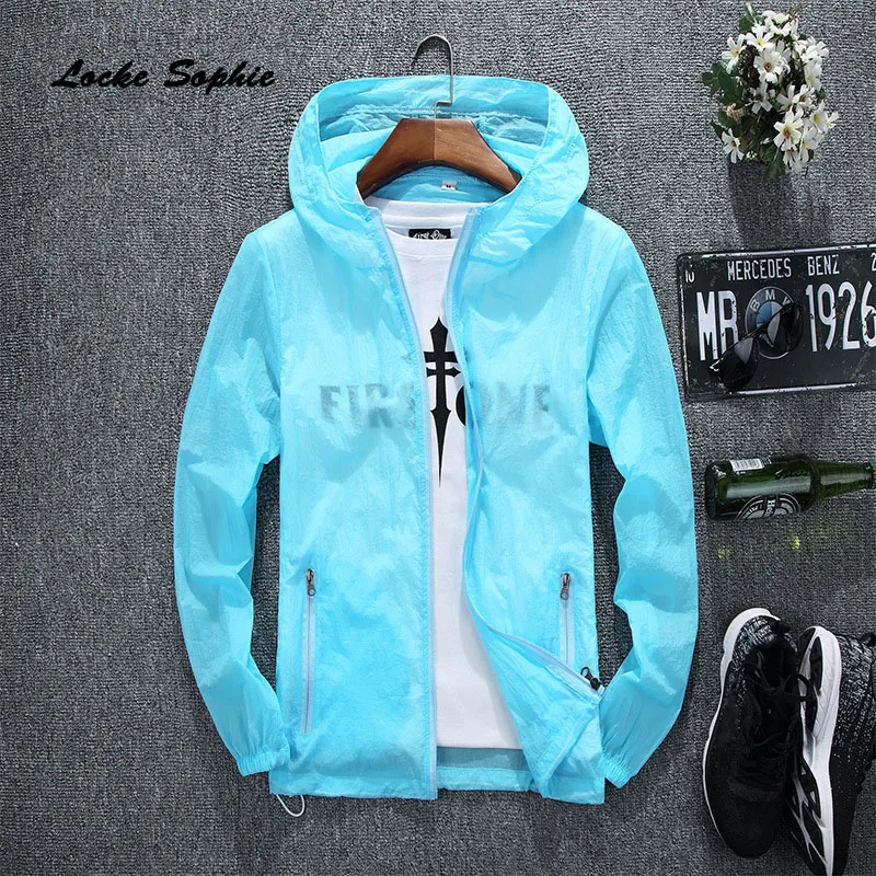 

1pcs Men Plus size zipper jackets coats 2019 Autumn Breathable fabrics thin zipper splicing Hooded Coats Men Travel jacket coats