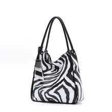 Fashion Zebra Women Handbags New 2016 Casual Tote Lady Zipper Shoulder Bag