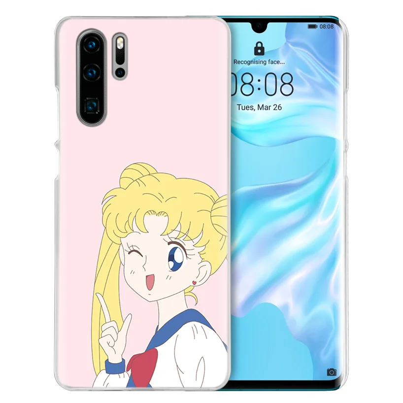 Чехол Sailor Moon Kawai для huawei P20 P30 P Smart Nova 4 3i P10 P9 P8 mate 10 20 lite Pro Mini, жесткий чехол для телефона из ПК, Новинка