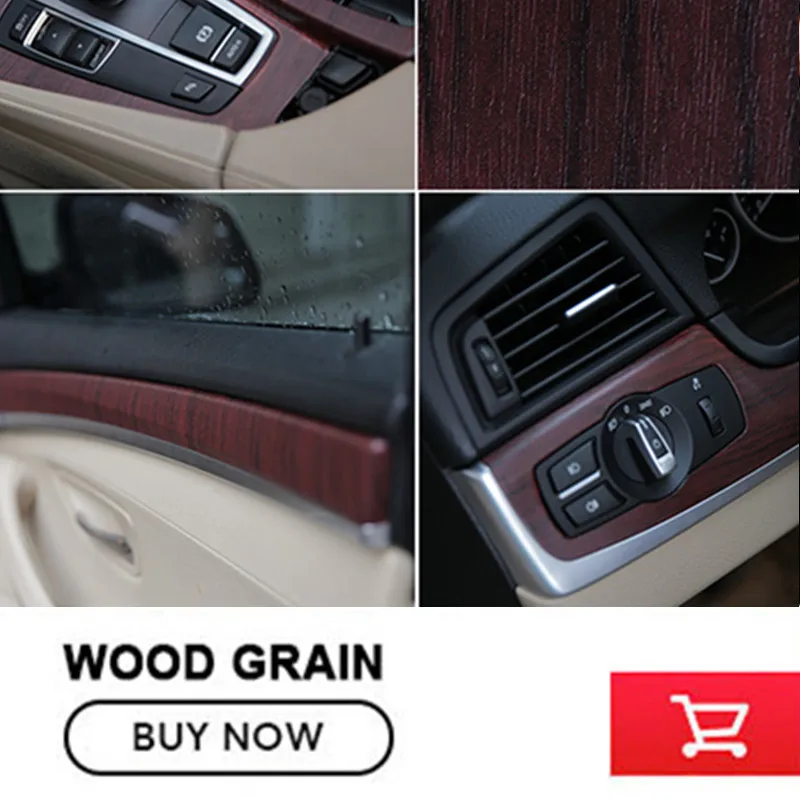 

Free shipping Self-adhesive Vinyl Wood Grain Textured Car Wrap Car Internal Stickers Wallpaper Furniture Wood grain wraps