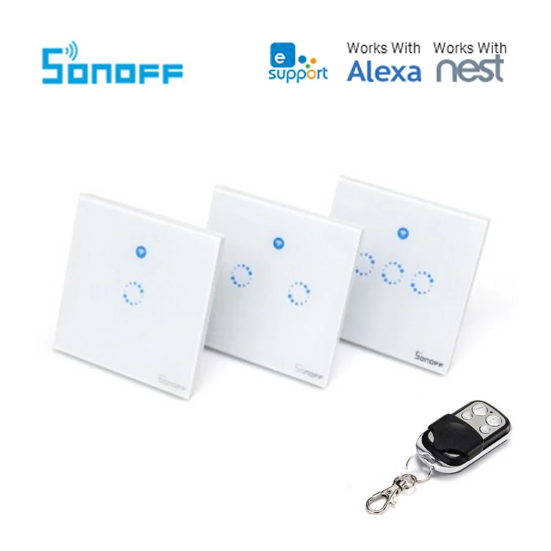 Настенный светильник ель Sonoff T1 США/ЕС Wi Fi RF/APP/сенсорное управление 1/2/3 клавиши