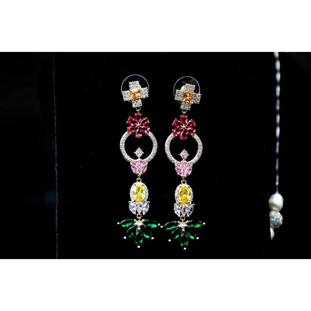 

MADALENA SARARA Crystal Silver Earring Vintage Queen Elegant S925 Needle earrings and AAA Zircon Inlaid Style Exclusive Design