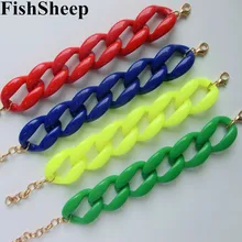 Fishsheep, новинка, модный акриловый браслет на цепочке для женщин и мужчин, богемные цветные браслеты на запястье, браслеты, ювелирные изделия