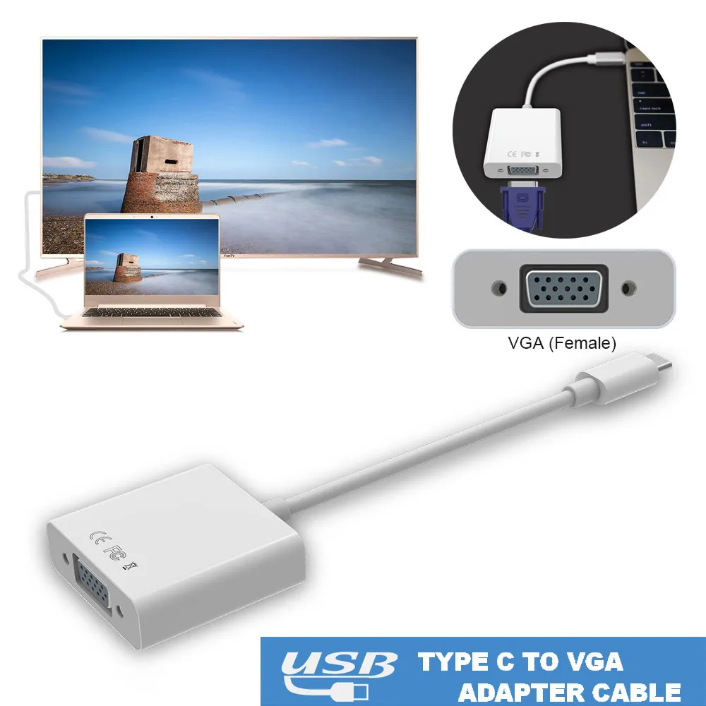 Женский адаптер Usb c Hdmi кабель Type к Новый 3 1 C Vga для нового Macbook 12 дюймов Chromebook Pixel Lumia