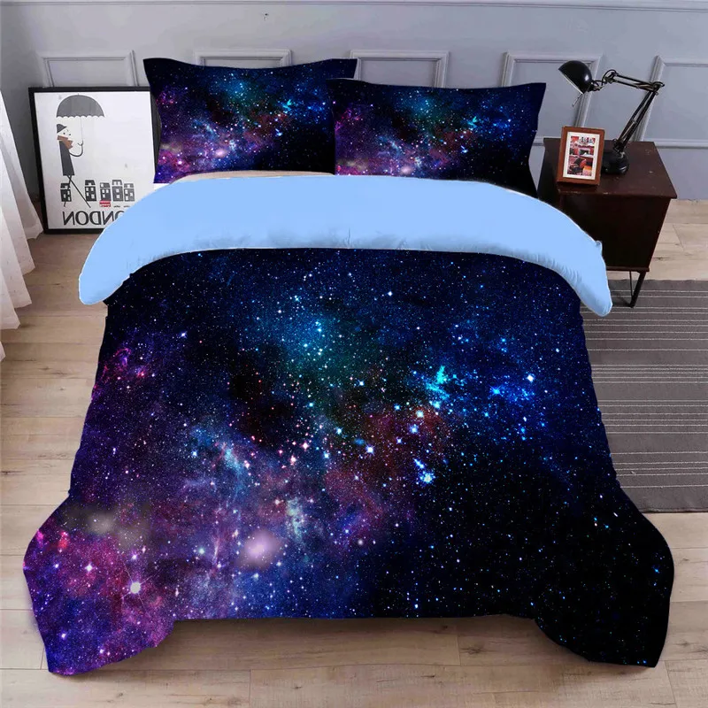 Outer space Galaxy print Bedding Duvet cover Sets 4 Piece Twin Full ...