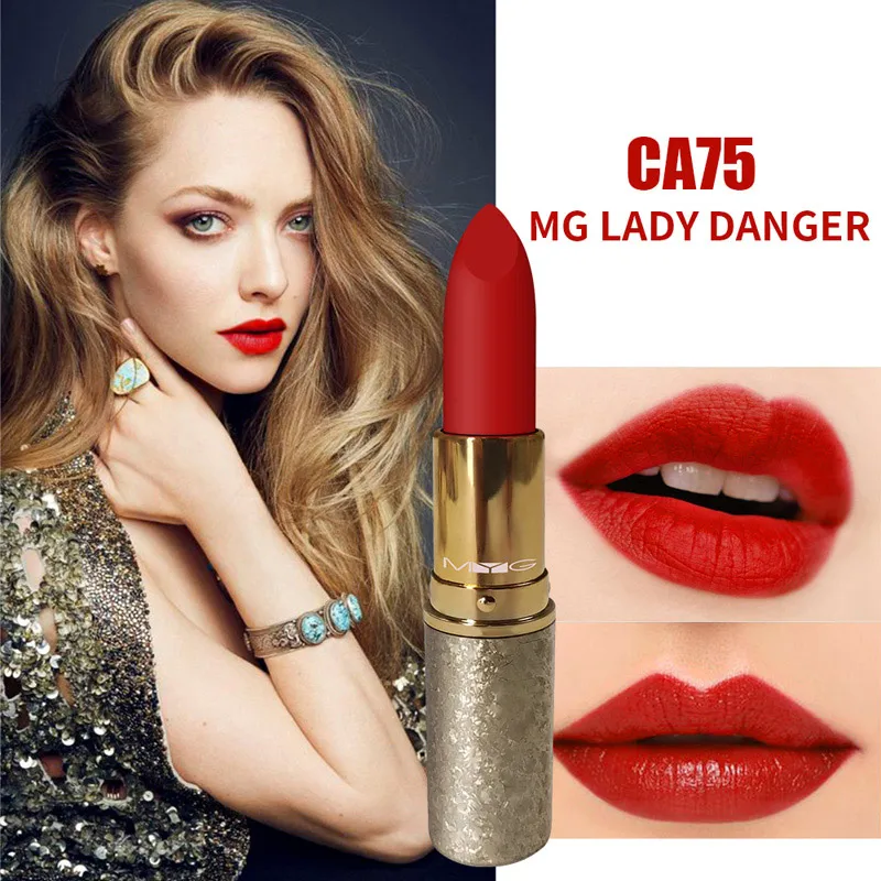 MYG макияж металлический корпус Профессиональная помада красный, матовый губная помада Косметика для губ - Цвет: CA75