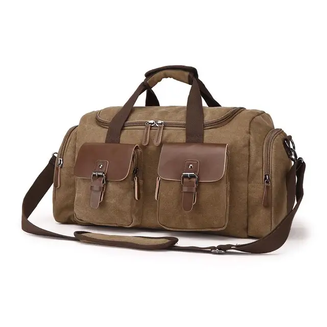 ZUO LUN DUO Men's Canvas Bag Weekend Travel Bag Multi function Shoulder ...