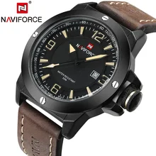 Novos Homens Relógios Top Marca NAVIFORCE Luxury Men Quartz Relógio de Couro Casual Esporte Militar Relógios Masculino Relógio Relogio masculino