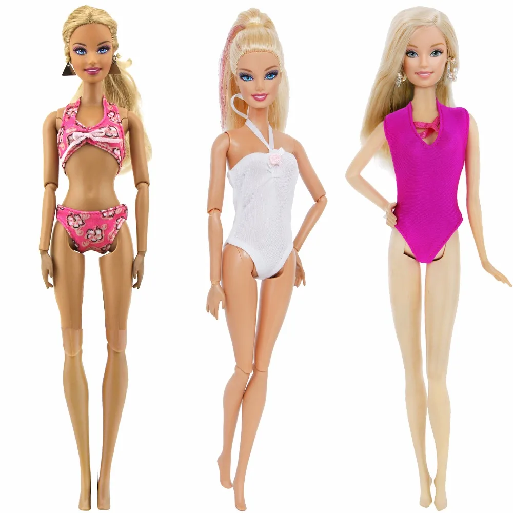 3 комплекта модные, пикантные Купальник Лето смешанный Стиль Пляж Бассейн купальники бикини кукольный домик Одежда для куклы Барби