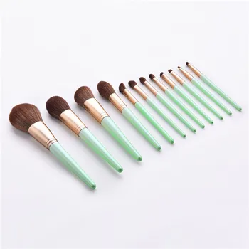 

12pcs/set Makeup Brushes Set green wooden Handle for Foundation Powder Blush Eyeshadow Concealer Make up brush Tools T12085