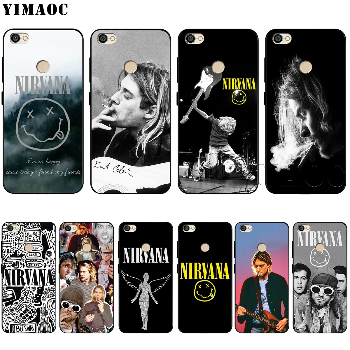 

YIMAOC Nirvana Kurt Cobain Soft TPU Case for Xiaomi Redmi mi Note MAX 3 6 6A 7 mi6 mi8 9 se a1 a2 Pro Lite go pocophone f1