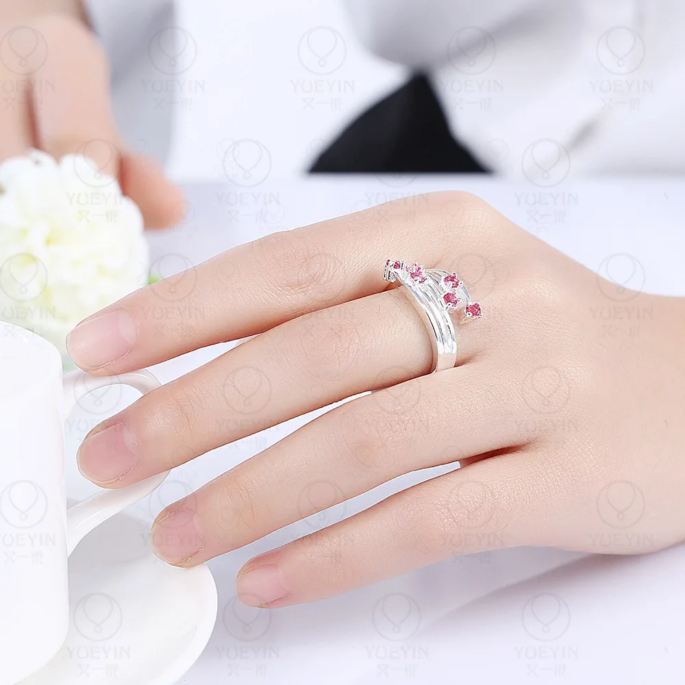

925 sterling silver Diamond jewelry silver ring women's zircon diamonds Diamante Bague Etoile Bizuteria Gemstone Amethyst rings