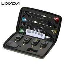 Lixada Беспроводная сигнализация для рыбалки, Цифровая Сигнализация для рыбалки, 1+ 4 комплекта с 4 шт., рыболовный Свингер с подсветкой, чехол для ловли карпа