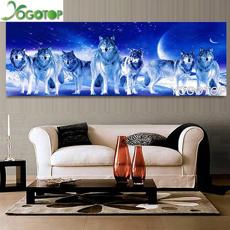

YOGOTOP Large Diy Embroidery Moonlight wolves 5d Diamond painting Full Square/Round Cross Stitch Mosaic rhinestones YY696
