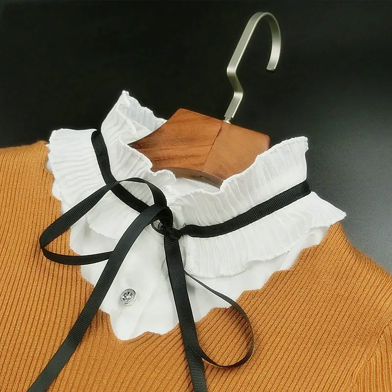 

[La MaxPa] Shirt Fake Collar Detachable Vintage Lady Shirts False Collars High Neck Blouse Top Sweaters Women Clothes Accessorie