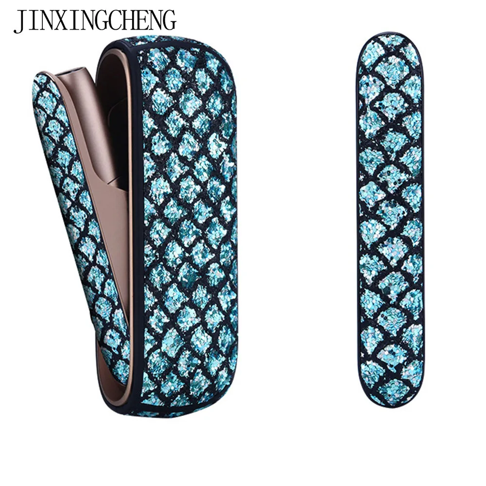 3 цвета мерцающий чехол JINXINGCHENG боковой Чехол + кожаный для iqos 0 аксессуары
