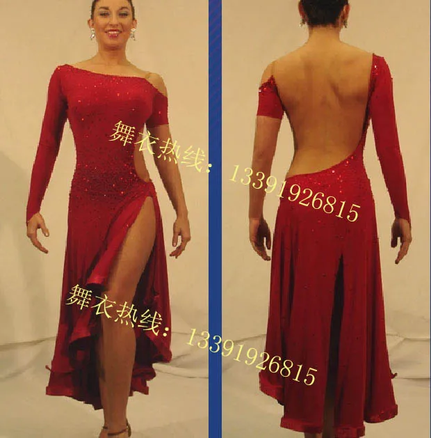 Latin dance clothes competition dress leotard sexy oblique-in Latin ...