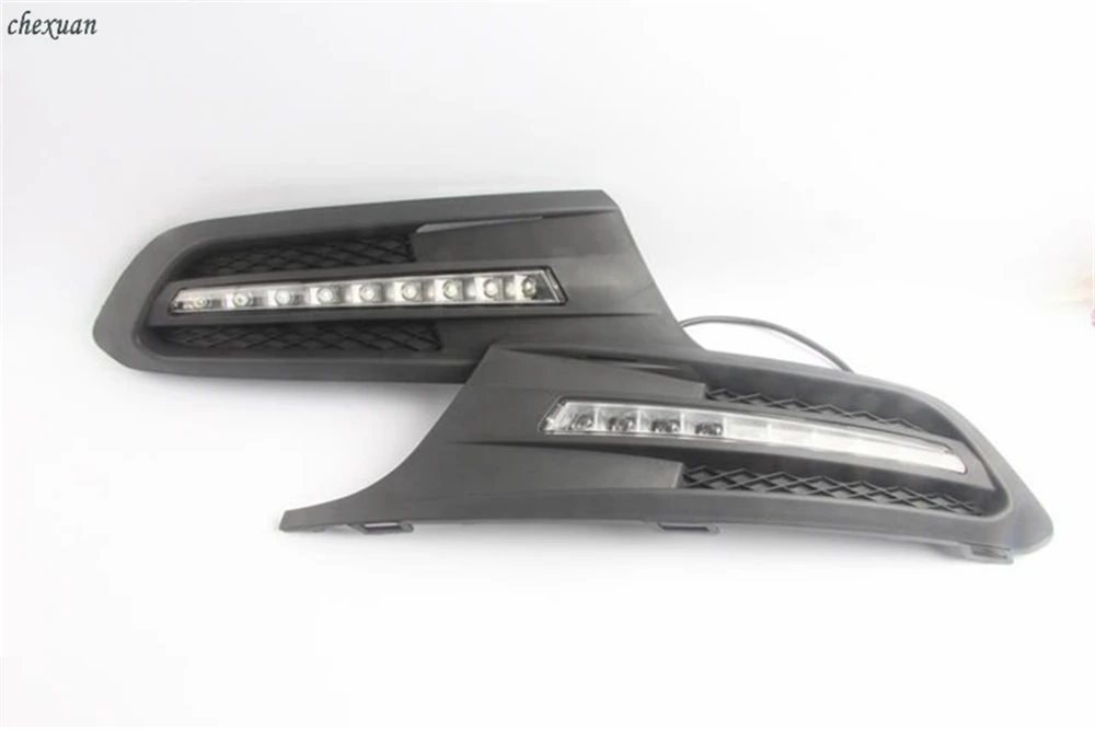 CSCSNL 1 комплект 12 В светодиодный DRL дневные ходовые огни дневного света ABS Противотуманные фары Крышка для Volkswagen VW Jetta Sagitar 2012 2013