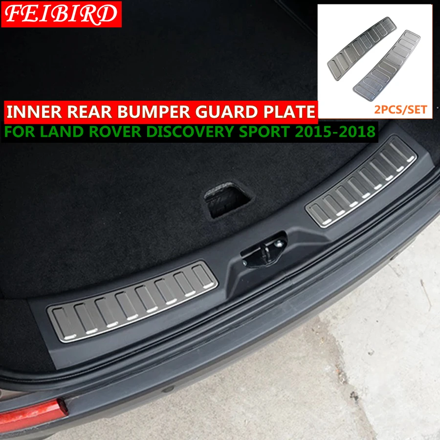 

304 Stainless Steel Rear Inner Door Bumper Protector Door Sill Plate Trim For Land Rover Discovery Sport 2015 2016 2017 2018