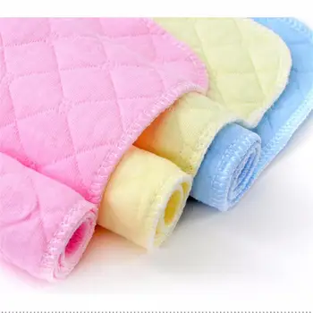 

Hot Sale 1pcs/lot 3 Layers Ecological Cotton Soft and Breathable Baby Cloth Nappy Inserts Reusable Washable Diapers Nappy Liners