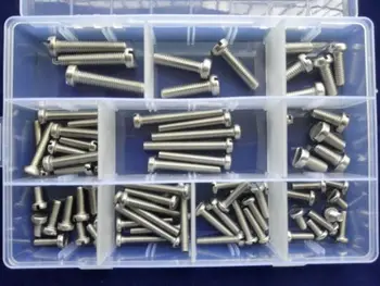 

72pcs M5 M6 M8 Stainless Steel Slotted Round Head Screws Bolts Assortment Set Free Shipping