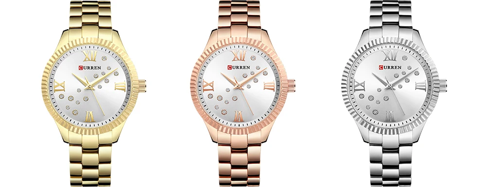 CURREN новые женские часы Роскошные Relogio Feminino RoseGold циферблат модные Montre Femme женские часы женские наручные часы