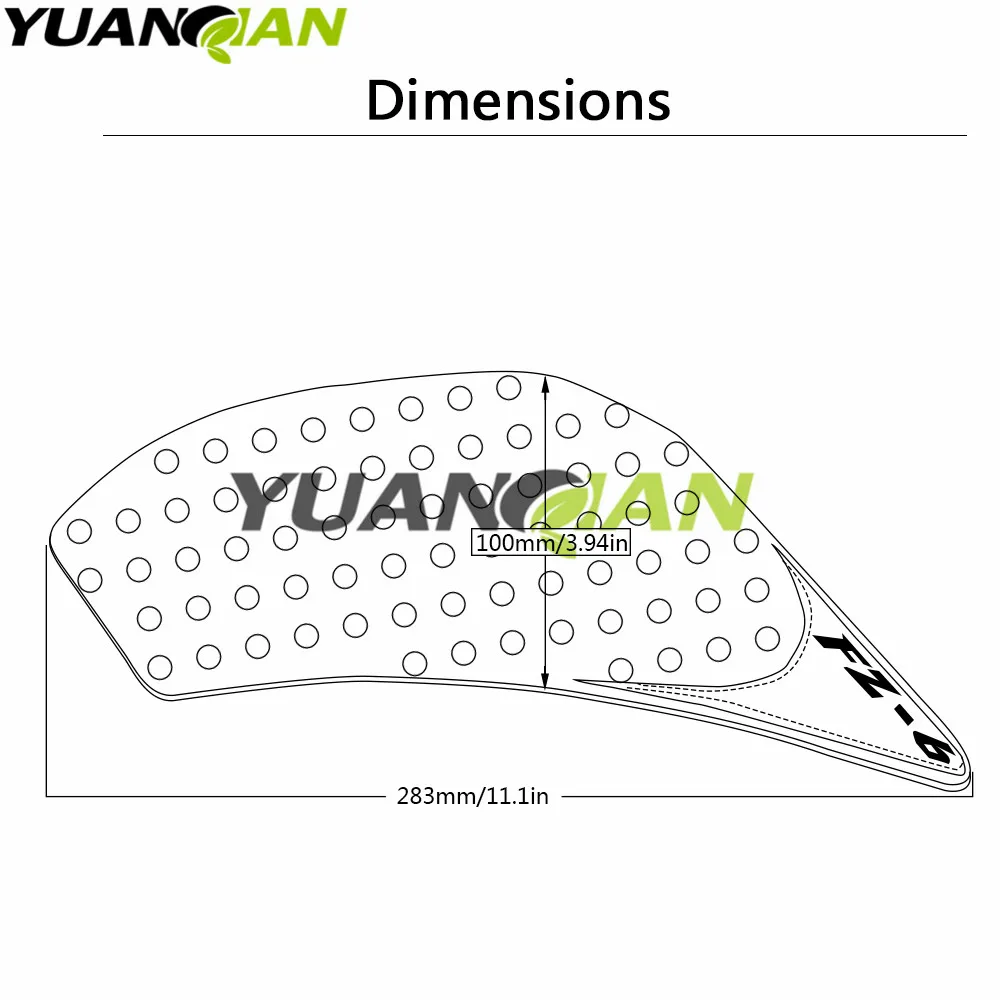 Antiderrapante de Tanque para Yamaha para Modelos Adesivo à Gás 3m para Tração Protetor Yamaha 2008 fz 6n Fz6 n Decalque Fz6n 2006 2007 3 Beauty & Health