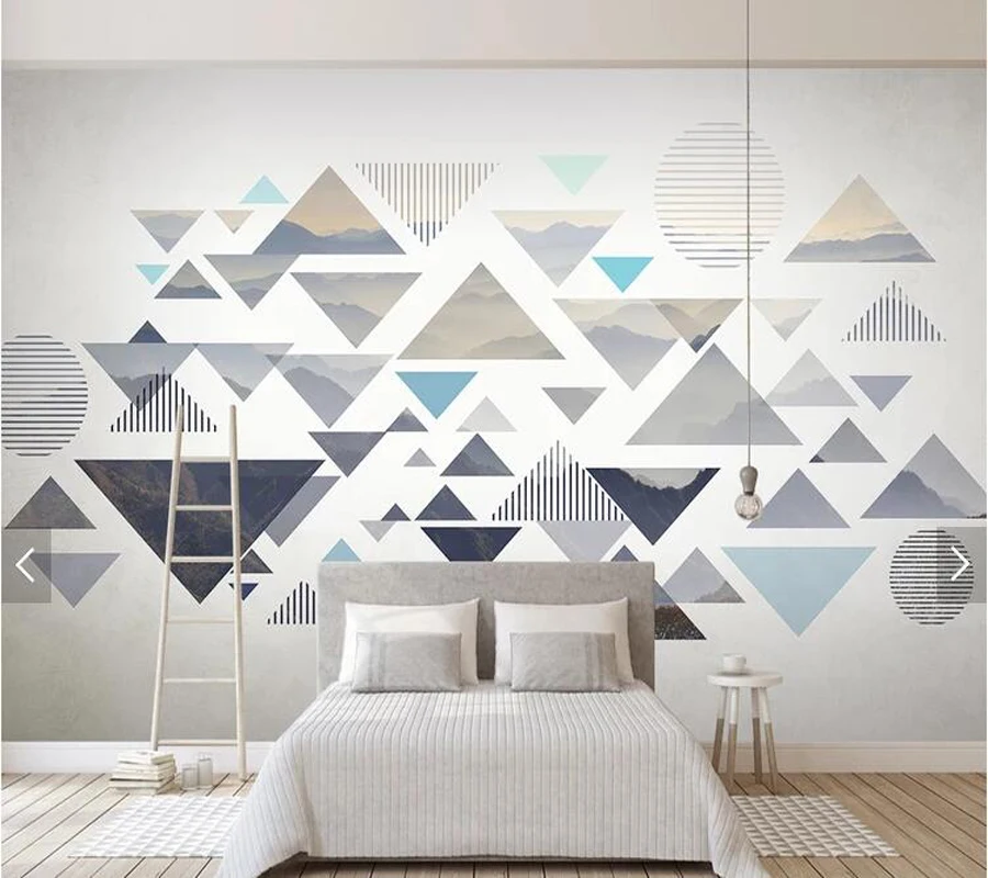 

Custom 3D papel de parede, geometric triangles murals for living room bedroom sofa backdrop home decor wallpaper