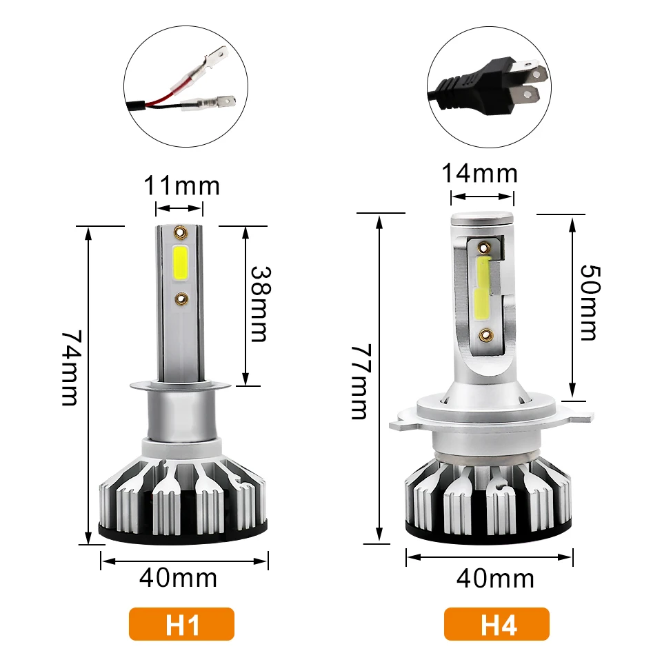 2 предмета Мини Автомобильный светодиодный фары для H7 H1 H4 H11 9005 HB3 9006 HB4 12 V электрическая лампочка для авто 50 Вт 10000LM 6500 K IP68 фара для автомобиля