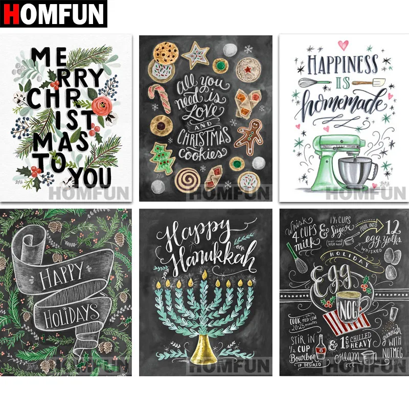 HOMFUN Full Square/Round Drill 5D DIY Diamond Painting &quotBlackboard text&quot 3D Embroidery Cross Stitch Decor Gift A06828 | Дом и сад