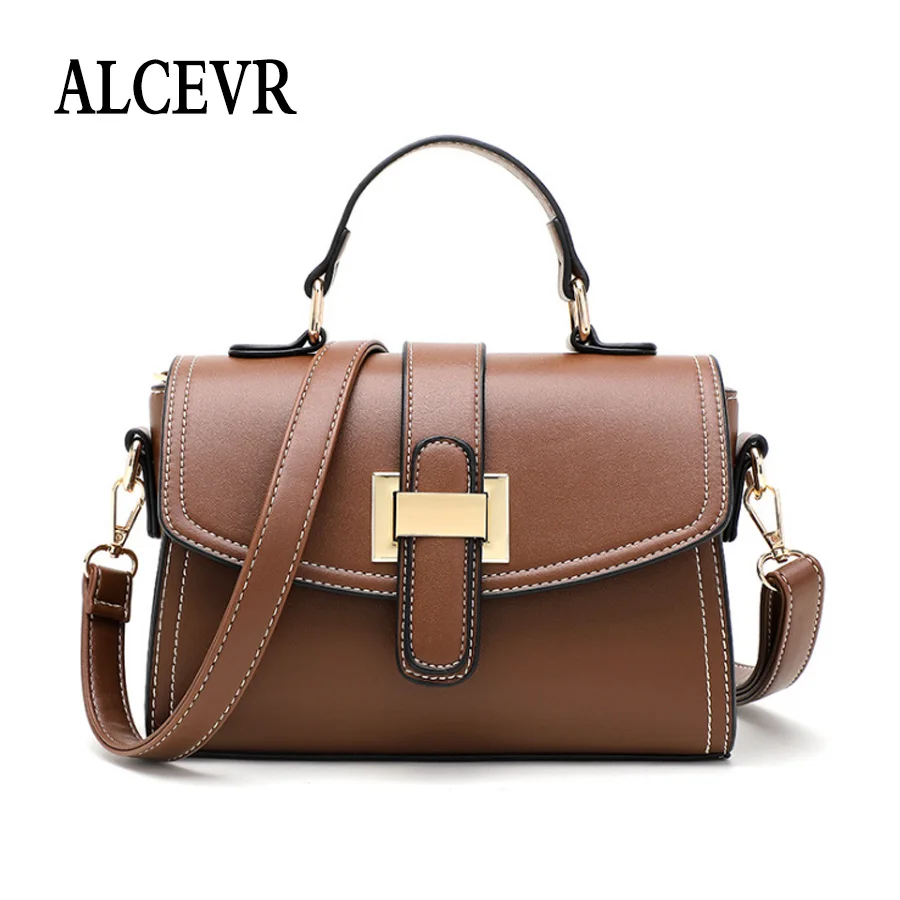 

ALCEVR new casual small leather flap handbags high quality hot sale ladies party purse clutches women crossbody shoulder bolsos
