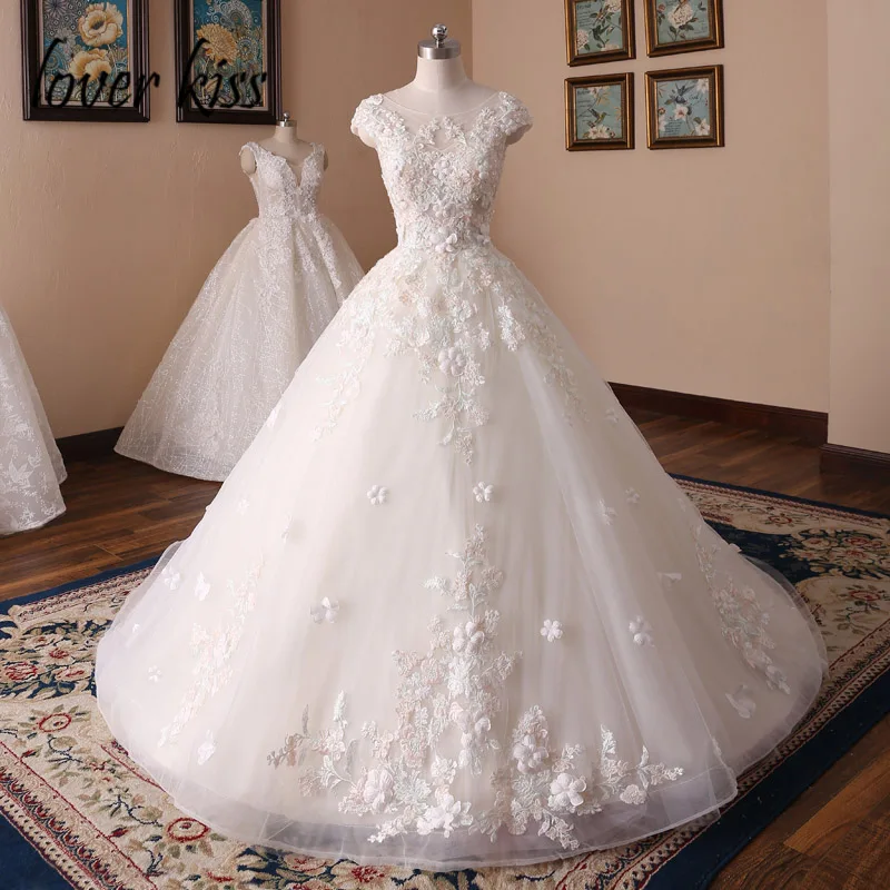 Lover Kiss Vestido De Noiva Luxury Light Champagne Wedding Dress