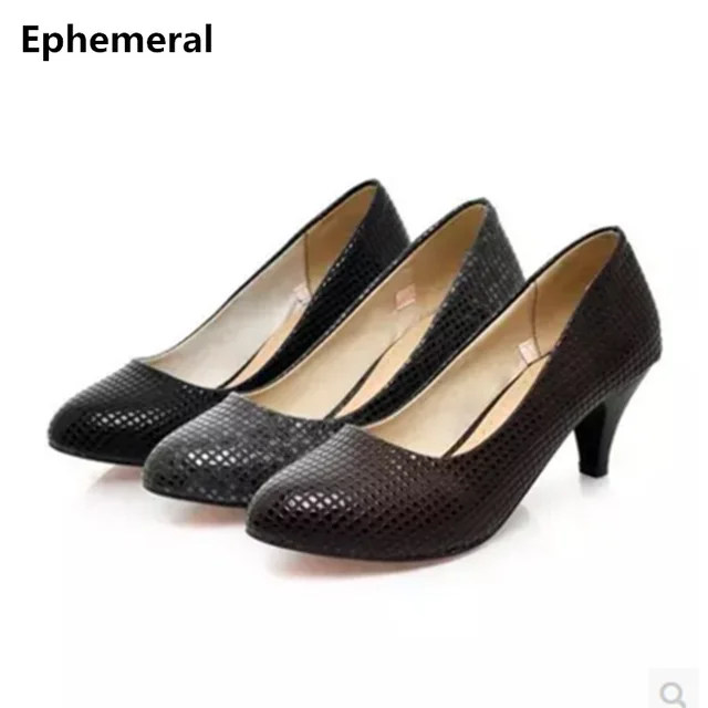 Las Office Shoes Pointed Toe Med Heel Woman Summer Stiletto Las Office Shoes Pointed Toe Med Heel Woman Summer Stiletto High Heels Plus Size Slip
